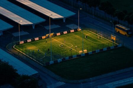 Voetbalveld verlichting stadion